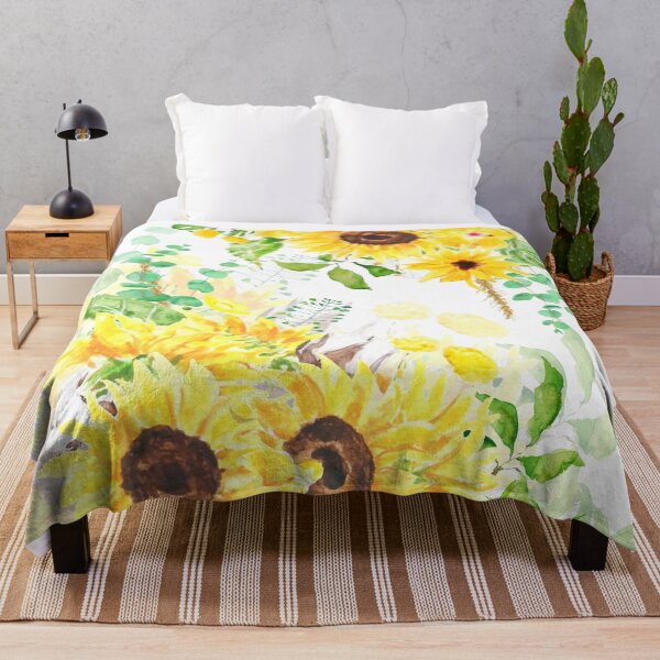 Item preview, hand painted yellow sunflower arrangement watercolor 2021  designed and sold by ColorandColor.