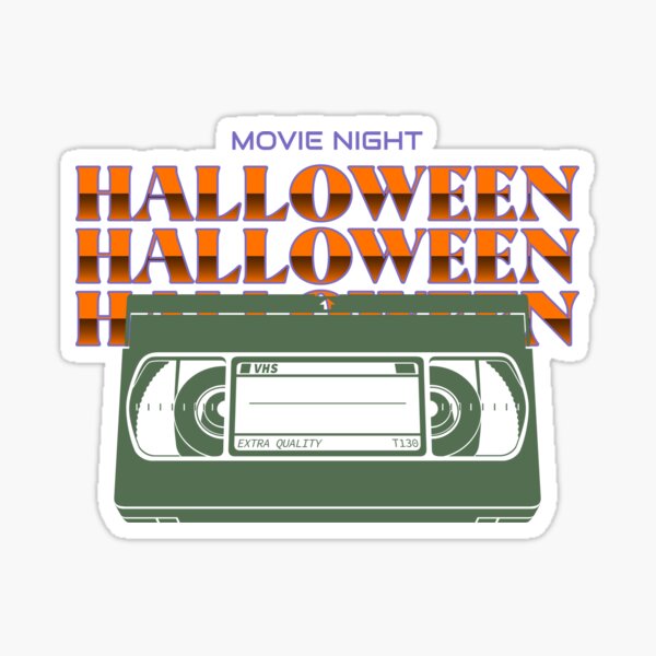 VHS Video Cassette - Halloween Movie Night Sticker