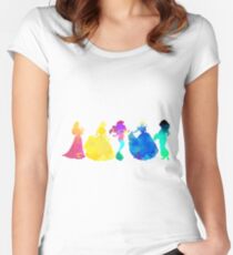 Princesses Inspired Silhouette Women's Fitted Scoop T-Shirt