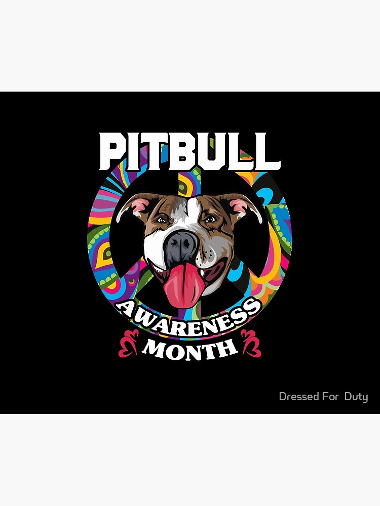 "Dog Peace Sign Pitbull Awareness Month" Poster by kdiamond1 Redbubble