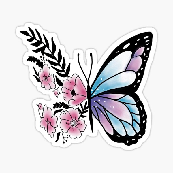"ButterflyFlower" Sticker for Sale by Pegasus2020 Redbubble