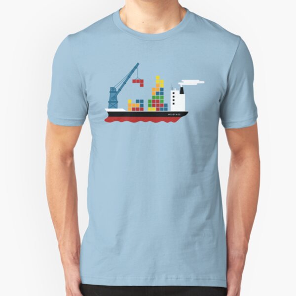 Cargo Tetris Ship Slim Fit T-Shirt