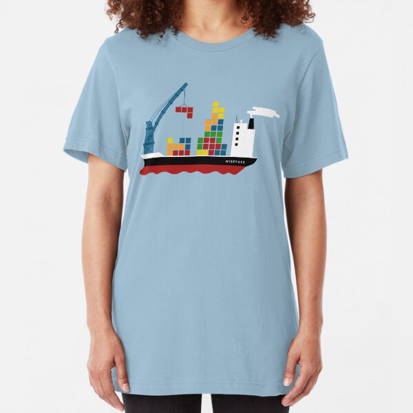 Cargo Tetris Ship Slim Fit T-Shirt