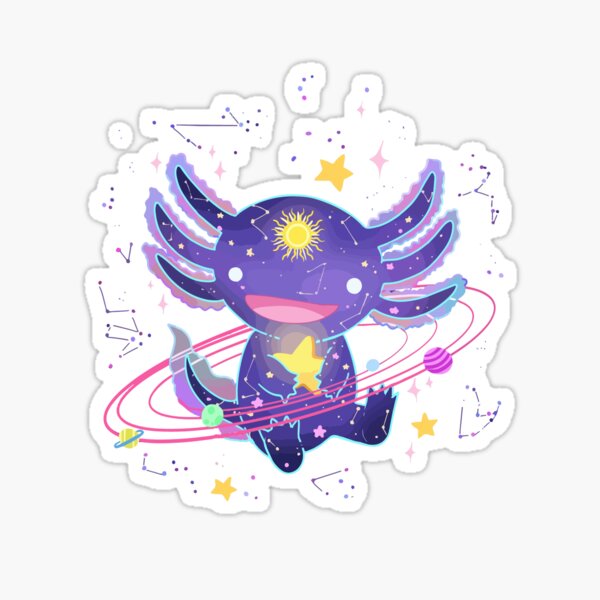 Vista previa del artículo con la obra «Axolotl espacial kawaii pastel gótico anime japonés», diseñado y vendido por roxy7922.