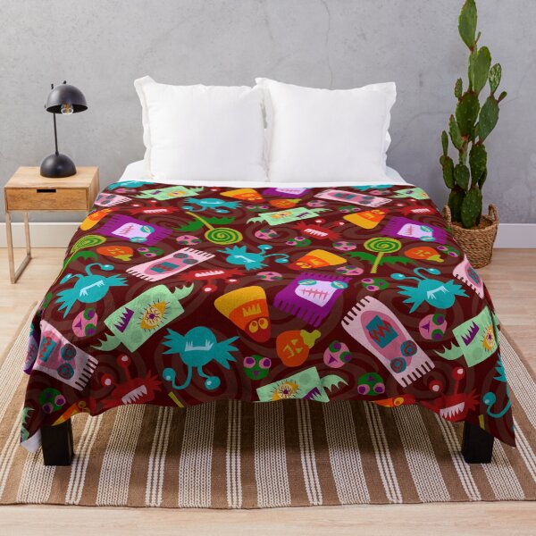 Item preview, "Halloween Candy Monsters" Spooky Modern Trick or Treat Colorful Designer Print designed and sold by victoriabdesign.