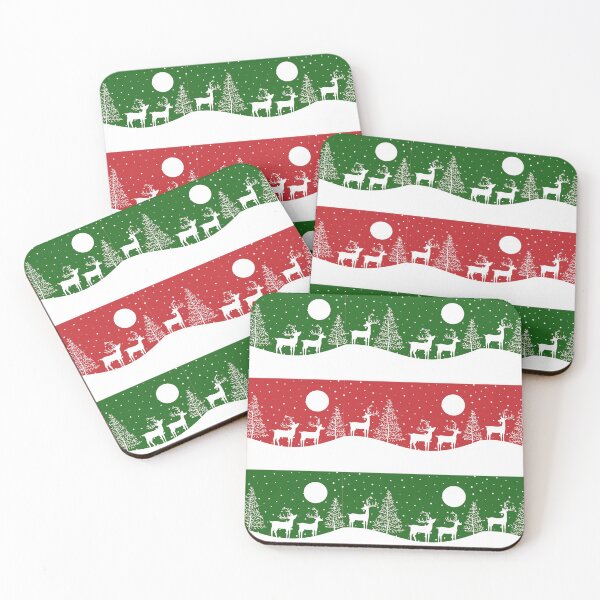Item preview, Vintage Wrap Christmas Colors Night Reindeers designed and sold by TheWildFlix.