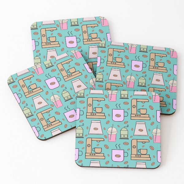 Item preview, Pastel seamless pattern coffee tools designed and sold by Karunyapas.