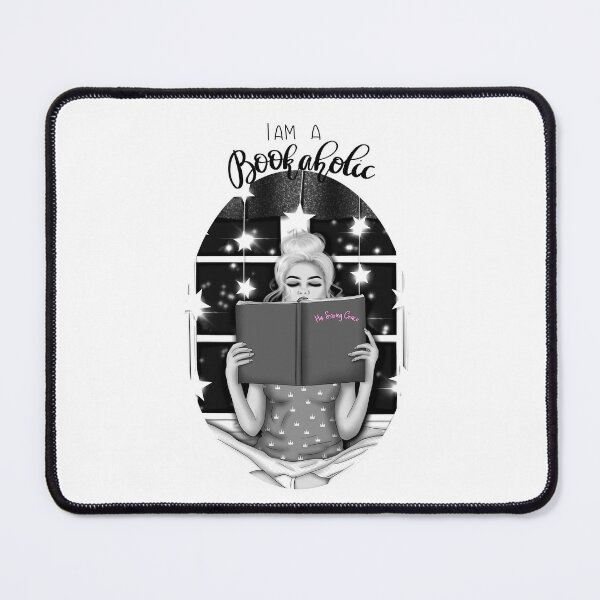 I Am A Bookaholic - Black and White Mouse Pad