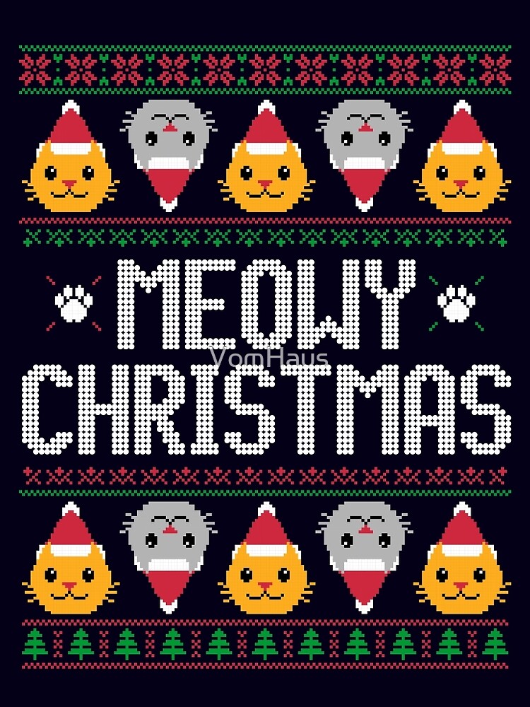 Thumbnail 5 von 5, Grafik T-Shirt, Hässlicher Weihnachtspullover - Cat designt und verkauft von VomHaus.