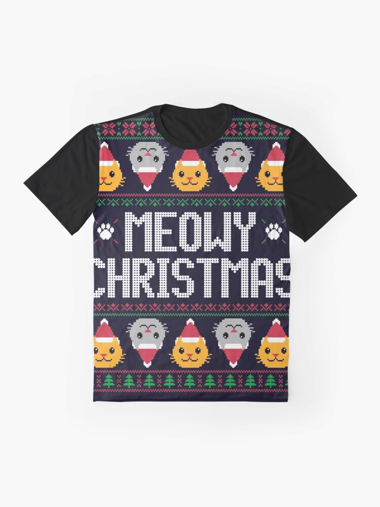 Thumbnail 4 von 5, Grafik T-Shirt, Hässlicher Weihnachtspullover - Cat designt und verkauft von VomHaus.