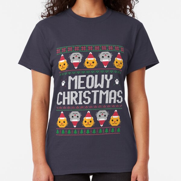 Ugly Christmas Sweater - Cat Classic T-Shirt