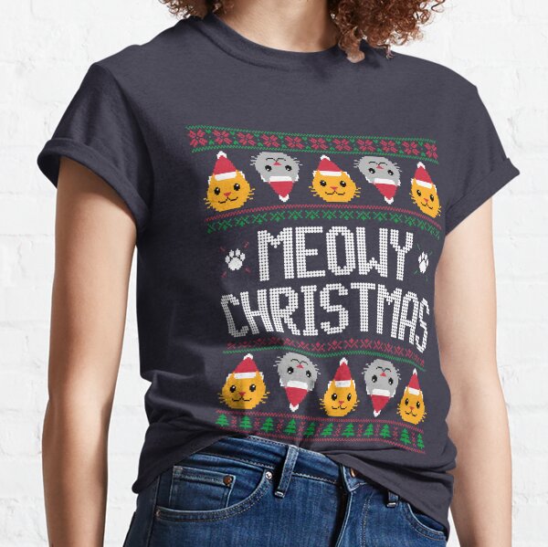 Ugly Christmas Sweater - Cat Classic T-Shirt