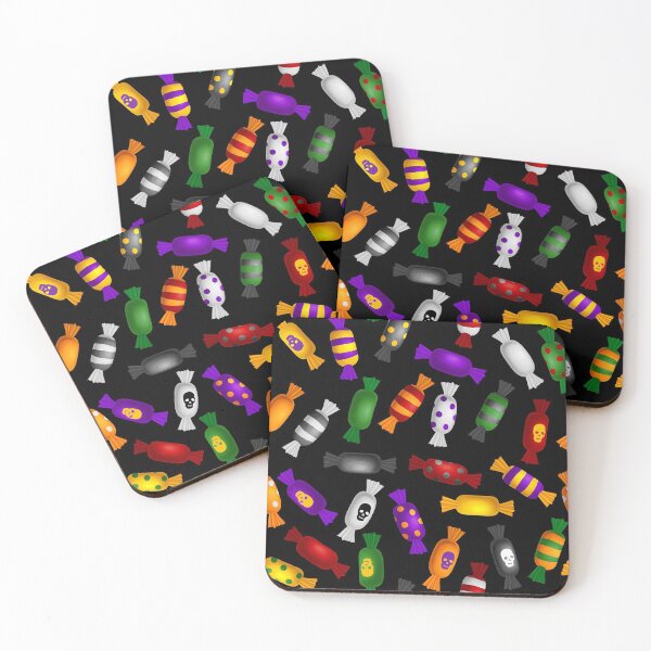 Item preview, Halloween Trick-Or-Treat Candy Pattern On Black designed and sold by DEC02.