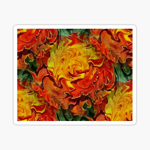 Abstract Orange Yellow And Green Colors Sticker