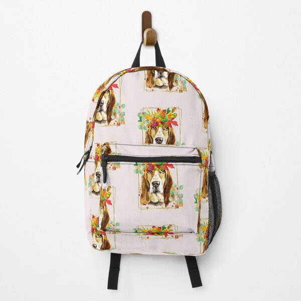 Item preview, Watercolor Bassett Hound with Colorful Leaves designed and sold by Peter Stawicki.