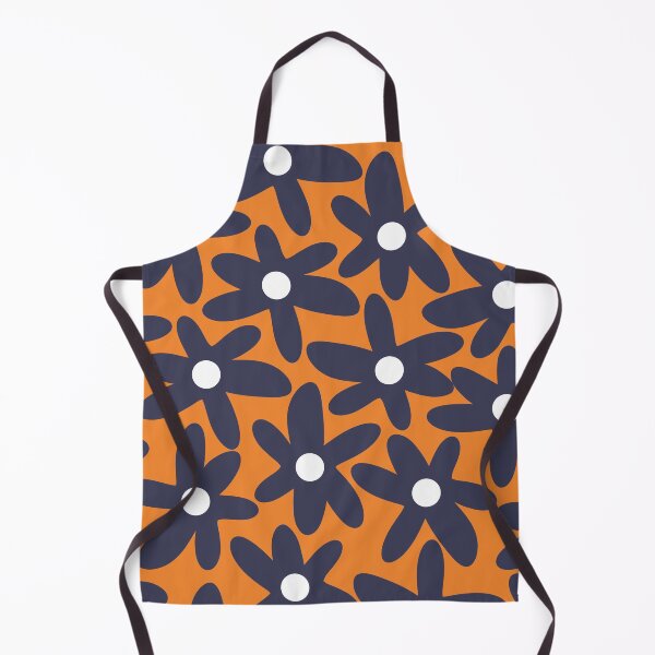 Item preview, Daisy Time Floral Pattern in Orange, Navy Blue, and White designed and sold by kierkegaard.