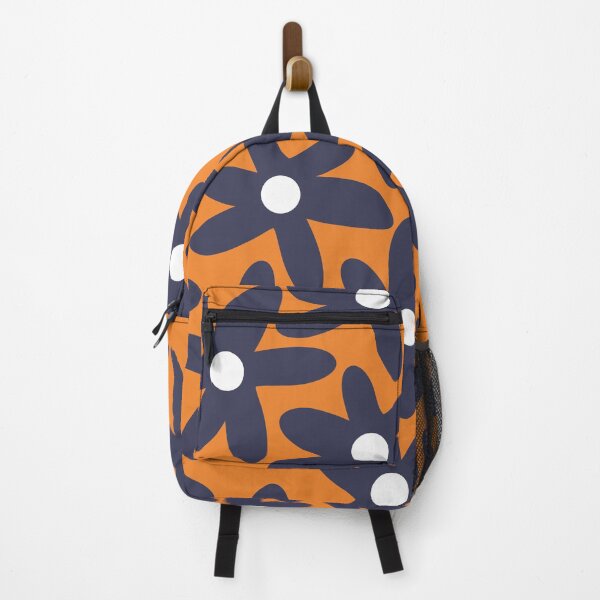 Item preview, Daisy Time Floral Pattern in Orange, Navy Blue, and White designed and sold by kierkegaard.