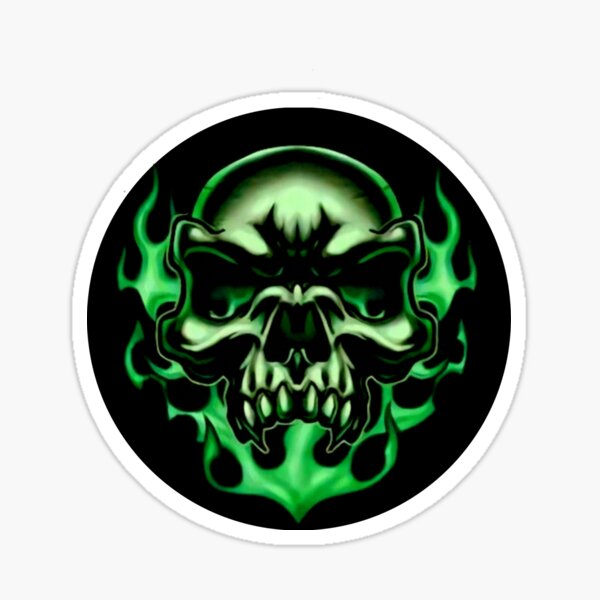 Item preview, Flaming Green skull designed and sold by shaggydawgg.