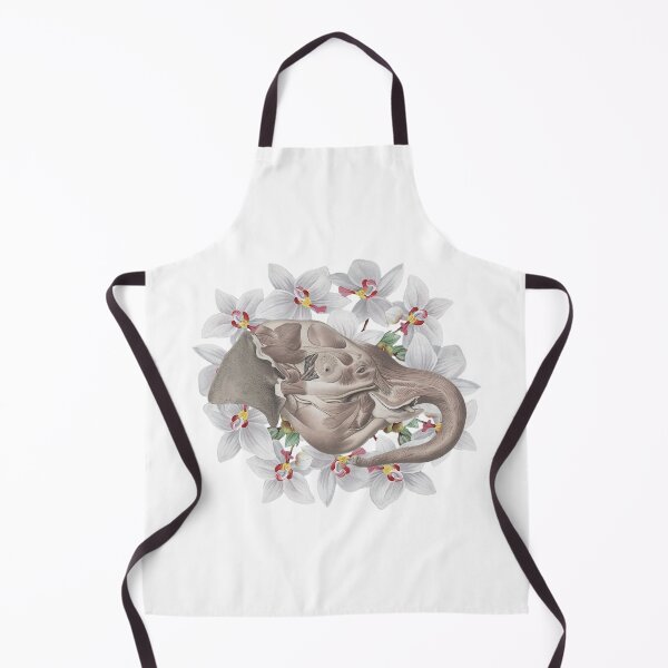 Item preview, Anatomical Elephant Head on White Orchids designed and sold by BelleZeare.