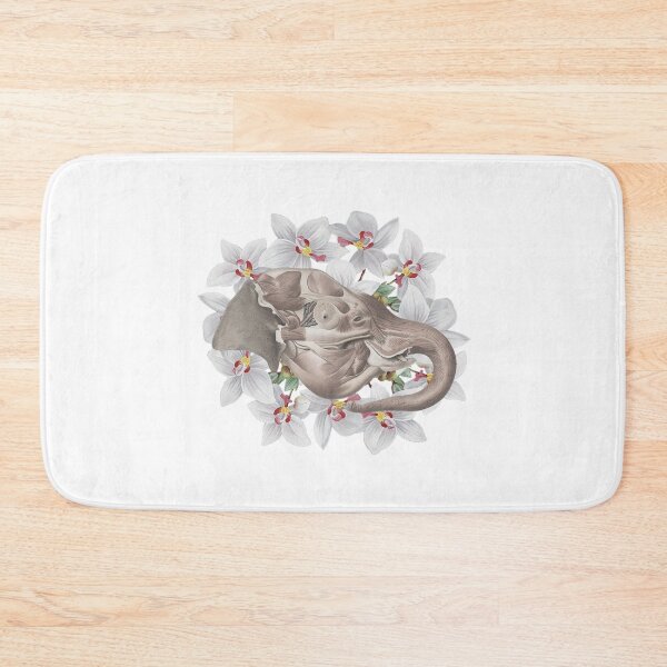 Item preview, Anatomical Elephant Head on White Orchids designed and sold by BelleZeare.
