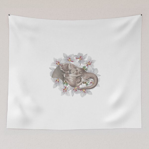 Item preview, Anatomical Elephant Head on White Orchids designed and sold by BelleZeare.