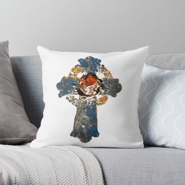 Blue Cross by artist Thomas Andrew Throw Pillow