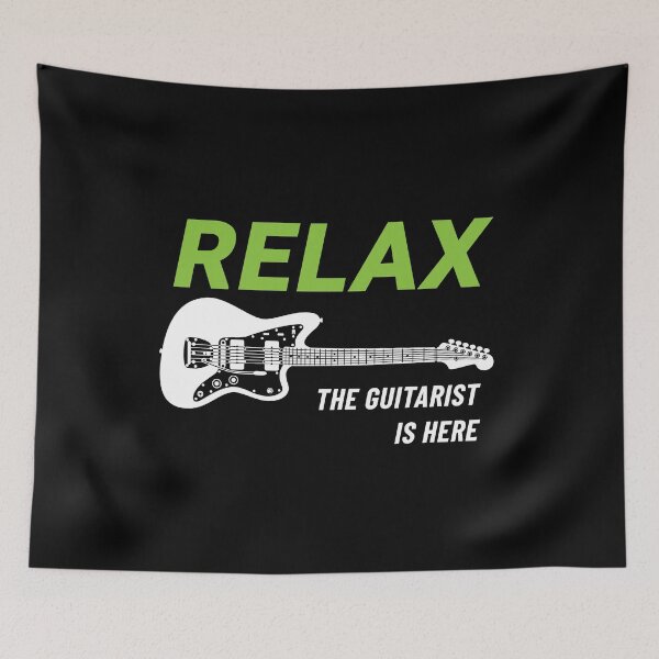 Item preview, Relax The Guitar Player Is Here Offset Style Guitar Dark Theme designed and sold by nightsworthy.