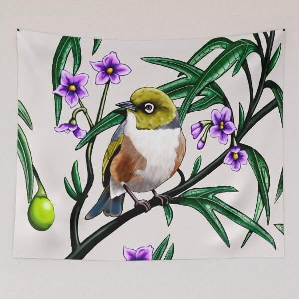Item preview, Silver Eye in Kangaroo Apple #1 by Australian artist Laural Retz designed and sold by Laural Retz.