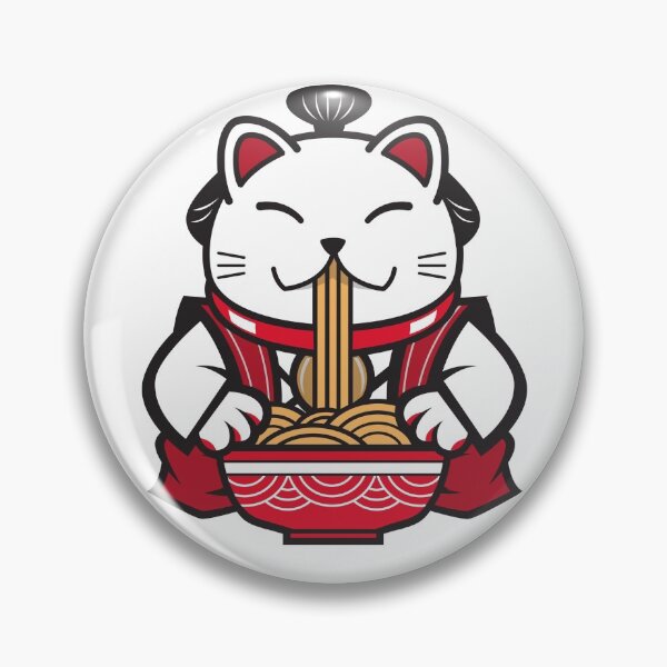 Item preview, Cute Japaneese Cat eating Ramen noodles designed and sold by vororoshop.