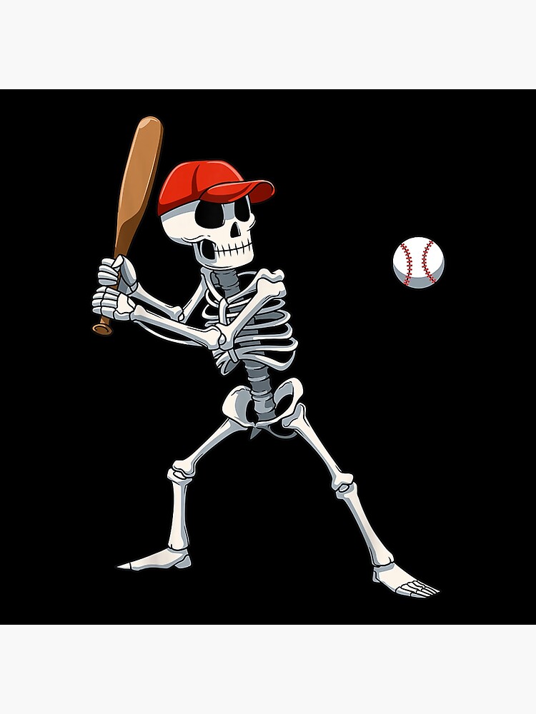 Baseball Player Fan Gift Skeleton Halloween Shirt Men Boys T shirt Framed  Art Prints wall art canvas and poster Jigsaw Puzzle