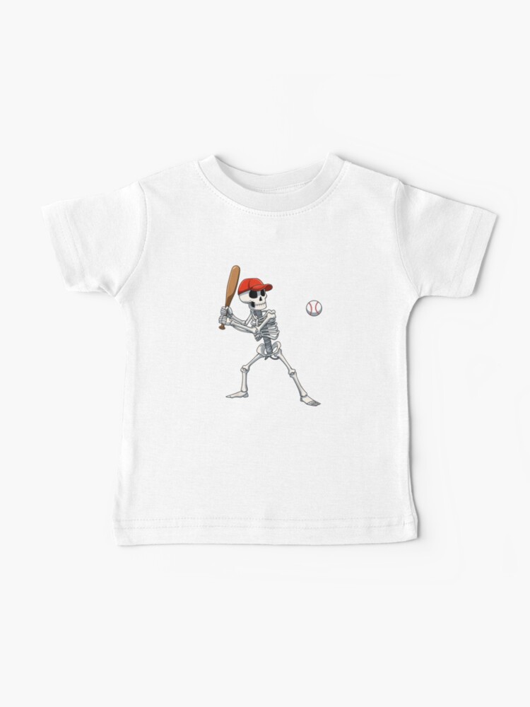 Halloween Baseball Skeleton T-Shirt - Anynee