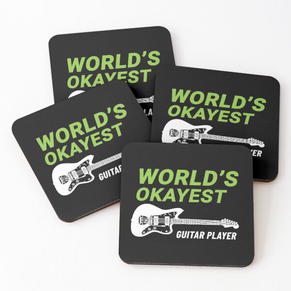 Item preview, World's Okayest Guitar Player Offset Style Electric Guitar Dark Theme designed and sold by nightsworthy.