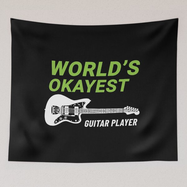 Item preview, World's Okayest Guitar Player Offset Style Electric Guitar Dark Theme designed and sold by nightsworthy.