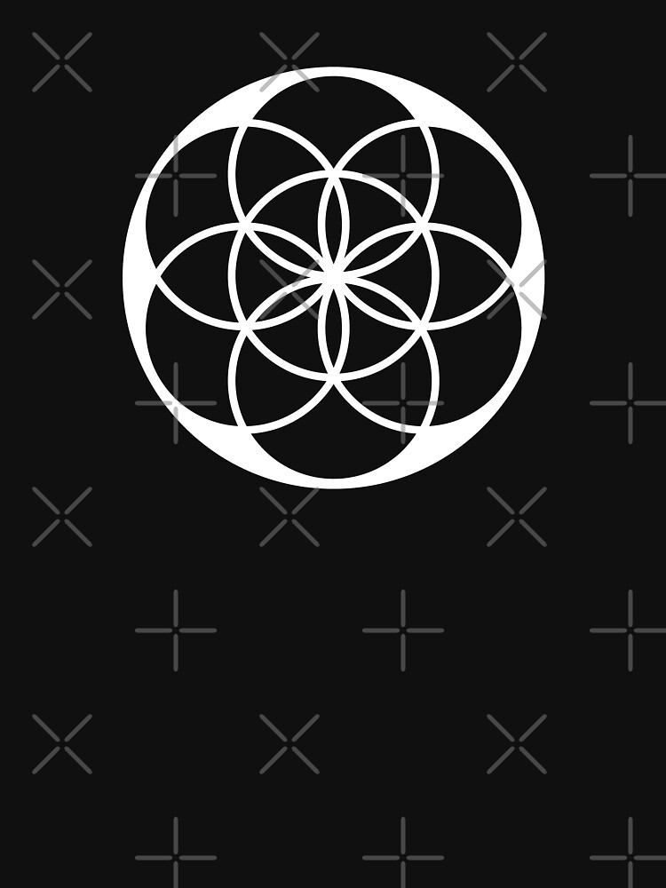 Thumbnail 7 of 7, Classic T-Shirt, Seed of Life - White designed and sold by thedrumstick.