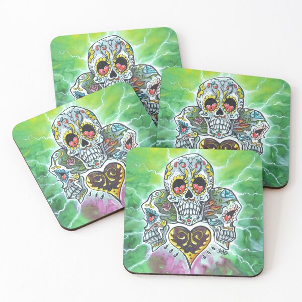 Item preview, Vicious Green Sugar Skulls designed and sold by Mark Sheard.
