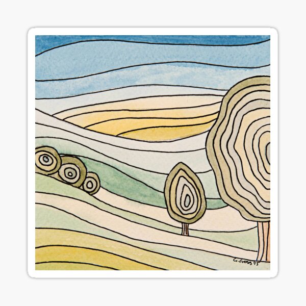 Mallyan Field, Abstract Contour Sticker
