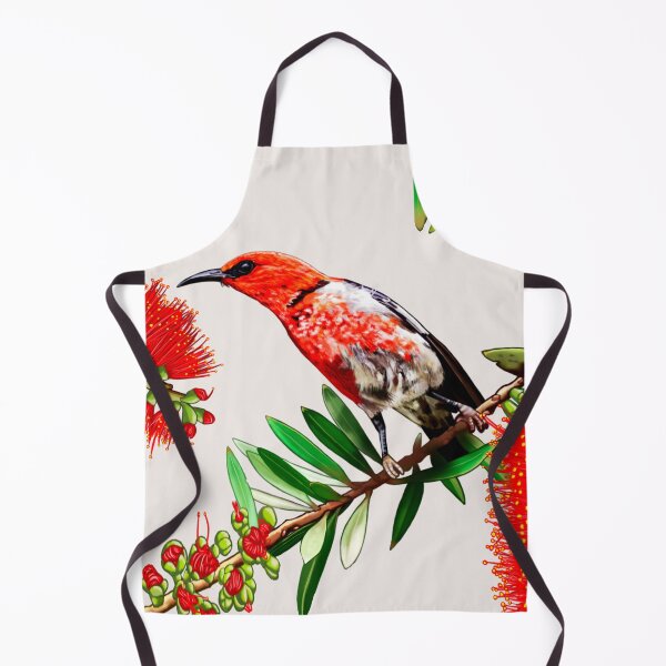 Item preview, Scarlet Honeyeater in Callistemon #2 by Australian artist Laural Retz designed and sold by Laural Retz.