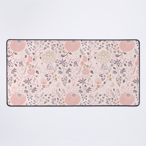 Field of Flowers in Pink and Purple Desk Mat