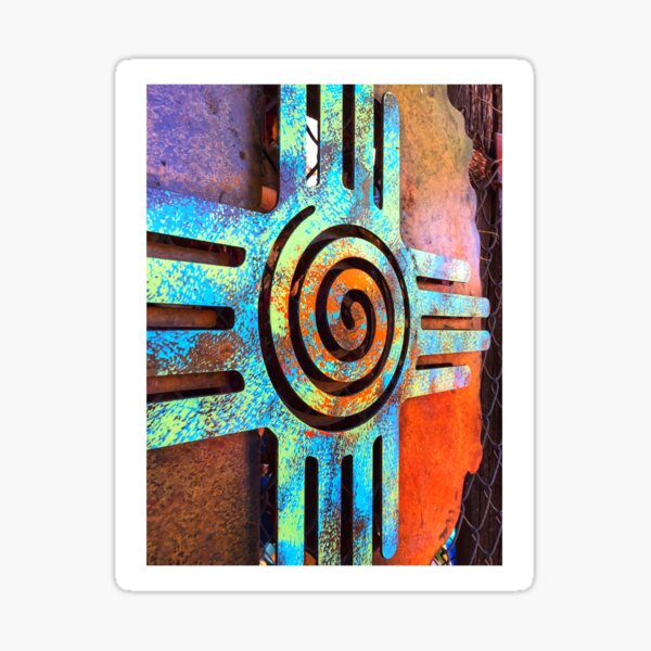 Zia Sun with Sacred Spiral Sticker