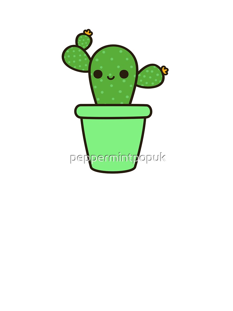 Cute cactus in blue pot Sticker for Sale by peppermintpopuk