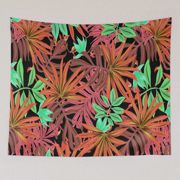 Item preview, Tropical Leaf Pattern Bed Sheet or Frock Design 8 designed and sold by PodiShawna.