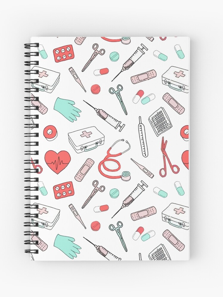 Cuaderno de espiral «Enfermera Tela blanca» de Thudesign85 | Redbubble