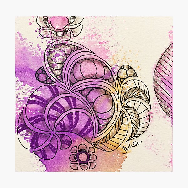 Tangle Art Pattern Love Colored I Fotodruck