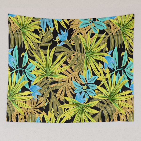 Item preview, Tropical Leaf Pattern Bed Sheet or Frock Design 9 designed and sold by PodiShawna.