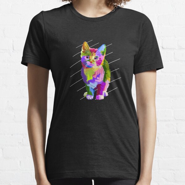 cute cat rainbow color nice idea for gidt  Essential T-Shirt