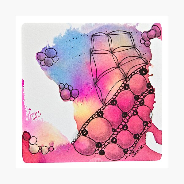 Tangle Art Pattern Love colored II Fotodruck