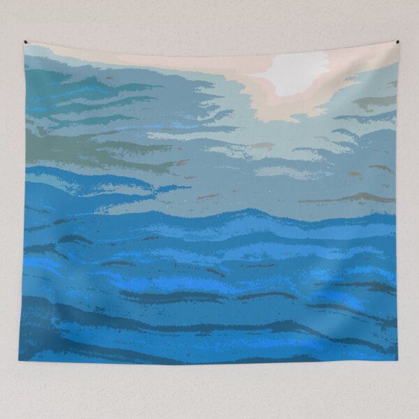 Item preview, Beach underwater dunes blue designed and sold by Greengardens36.