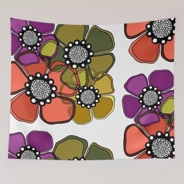 Item preview, Retro Flower Power [Terrestre con contornos negros] designed and sold by RC-aRtY.