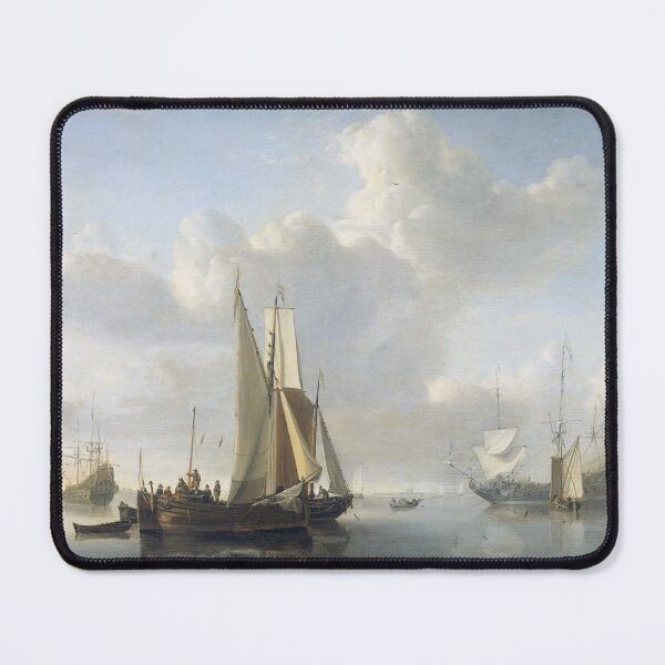 Item preview, Ships off the coast, maritime image for sailors, Willem van de Velde designed and sold by Mauswohn.