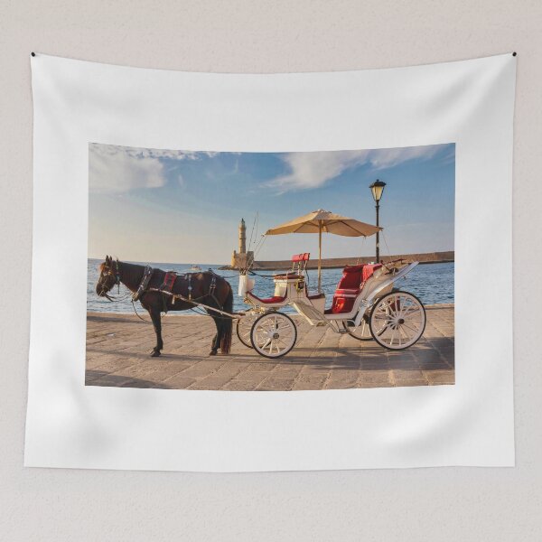 Item preview, Caballo y carruaje. Puerto veneciano, Chania, Creta, Grecia designed and sold by Kevin Hellon.